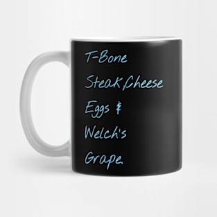 Guest Check - T-Bone Steak, Cheese Eggs, Welch's Grape Mug